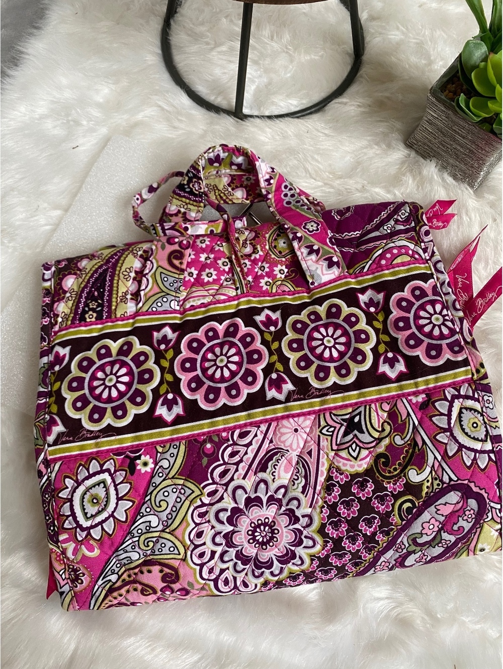 Vera Bradley Hanging Organizer Travel Bag with Paisley Pattern